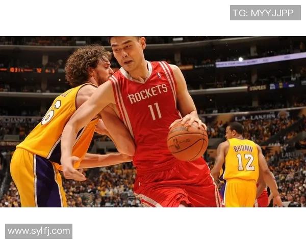 姚明转身接球瞬间展现篮球魅力与力量的完美结合